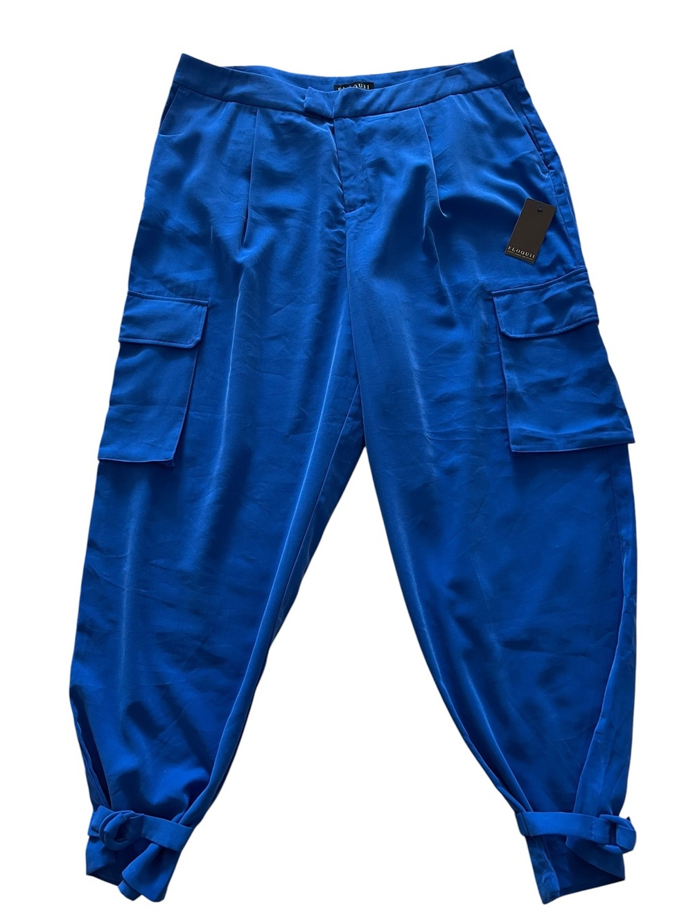 Eloquii Vibrant Blue Cargo Pants with Adjustable Ankle Cuffs- 18